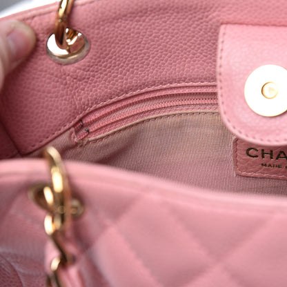 Chanel Caviar Quilted Petit Shopping Tote PST Pink 11 of 21