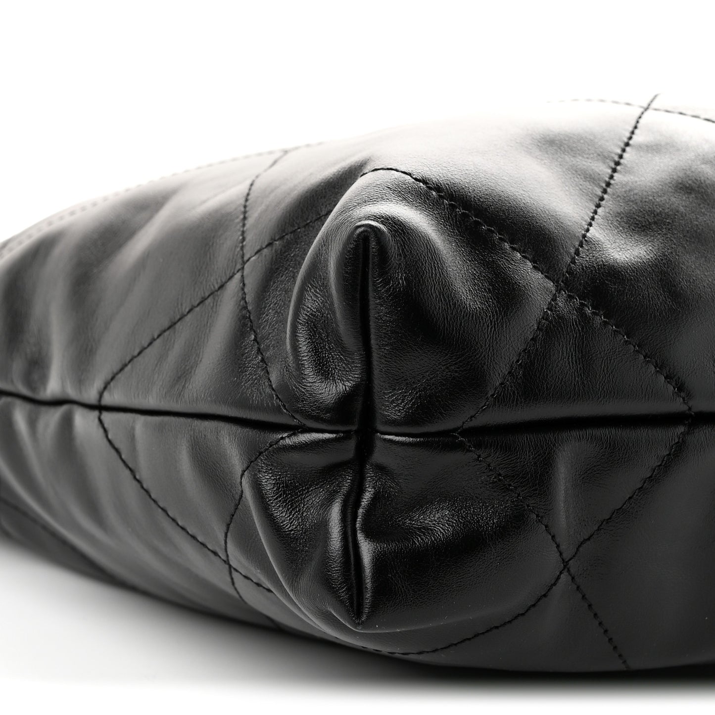 Shiny Calfskin Quilted Small Chanel 22 Black
