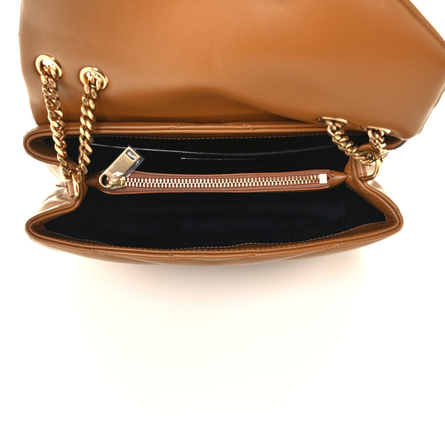 Calfskin Y Quilted Monogram Small Loulou Chain Satchel Dark Natural