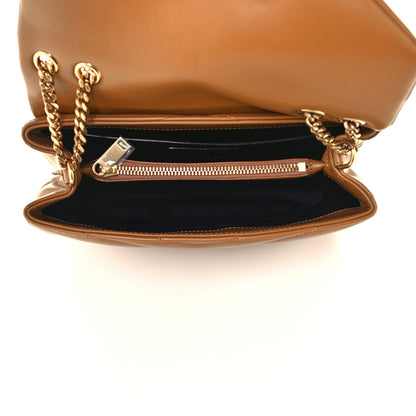 Saint Laurent Calfskin Y Quilted Monogram Small Loulou Chain Satchel Dark Natural 5 of 11