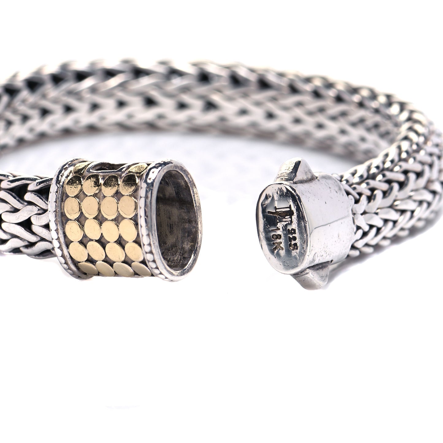 Sterling Silver 18K Yellow Gold 10.5mm Classic Chain Dot Bracelet