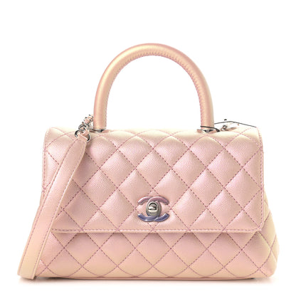 Chanel Iridescent Caviar Quilted Mini Coco Handle Flap Pink 1 of 9
