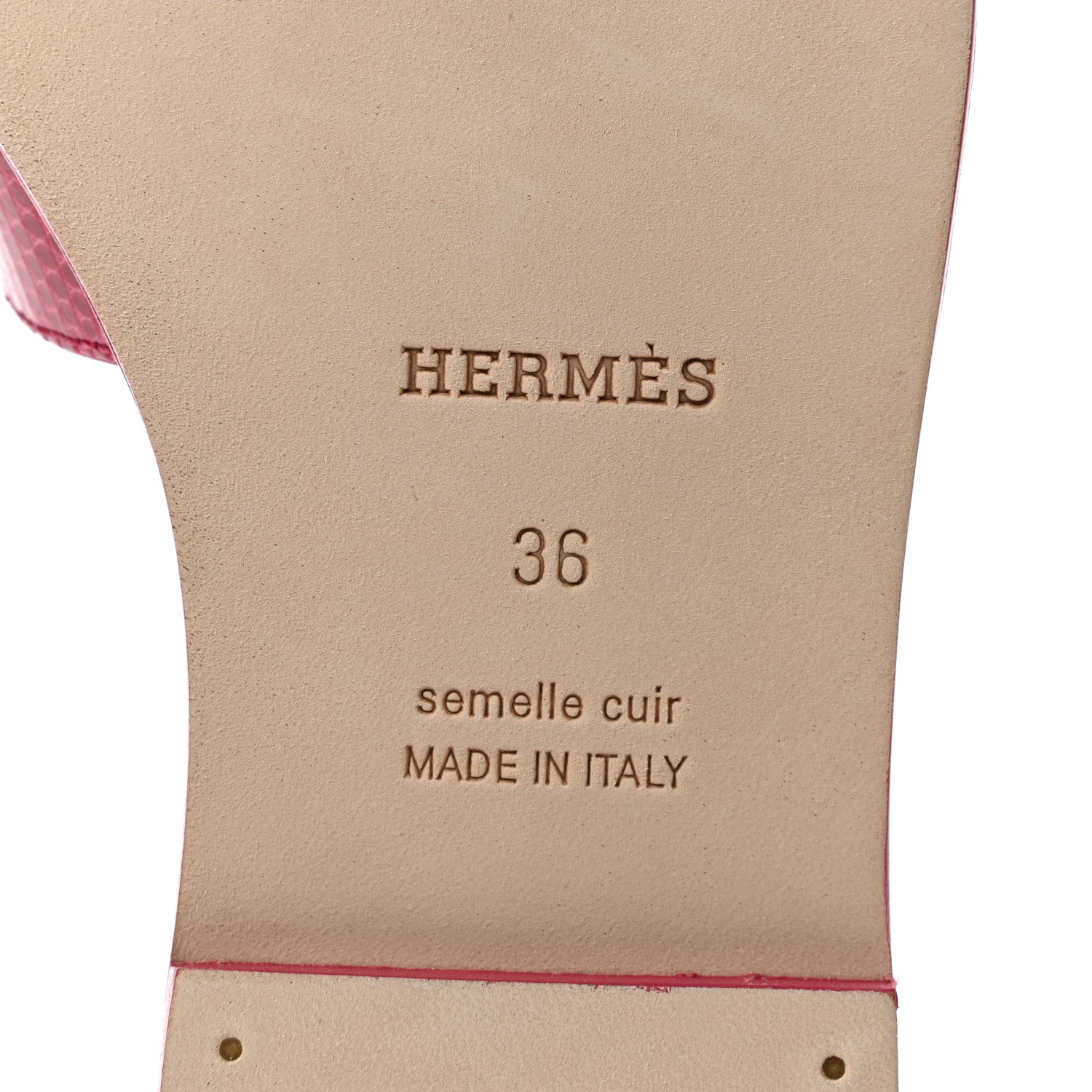 Hermes Lizard Oran Sandals 36 Fuchsia 6 of 7