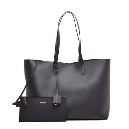 Saint Laurent Calfskin Large Shopping Tote Deep Marine 1 of 10