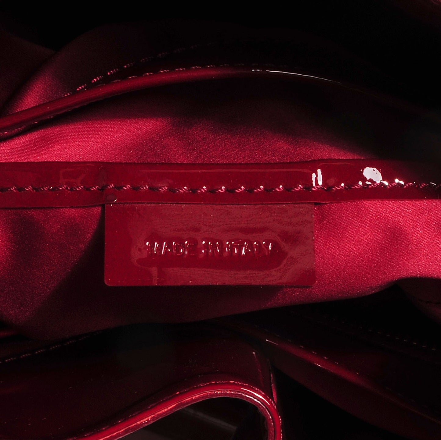 Patent Quilted Beaton Red
