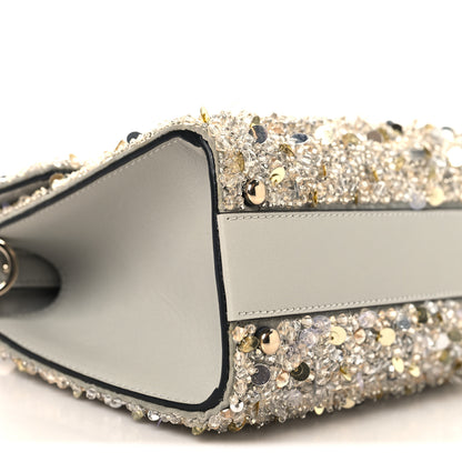 Valentino Garavani Sequin Crystal Embroidered Mini Vsling Top Handle Bag Silver Opal Grey 8 of 9