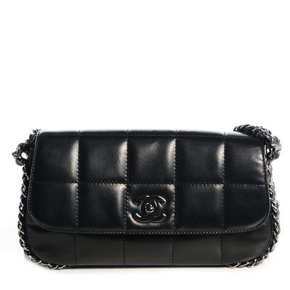 Chanel Lambskin Chocolate Bar 5 Chain Flap Black 1 of 8