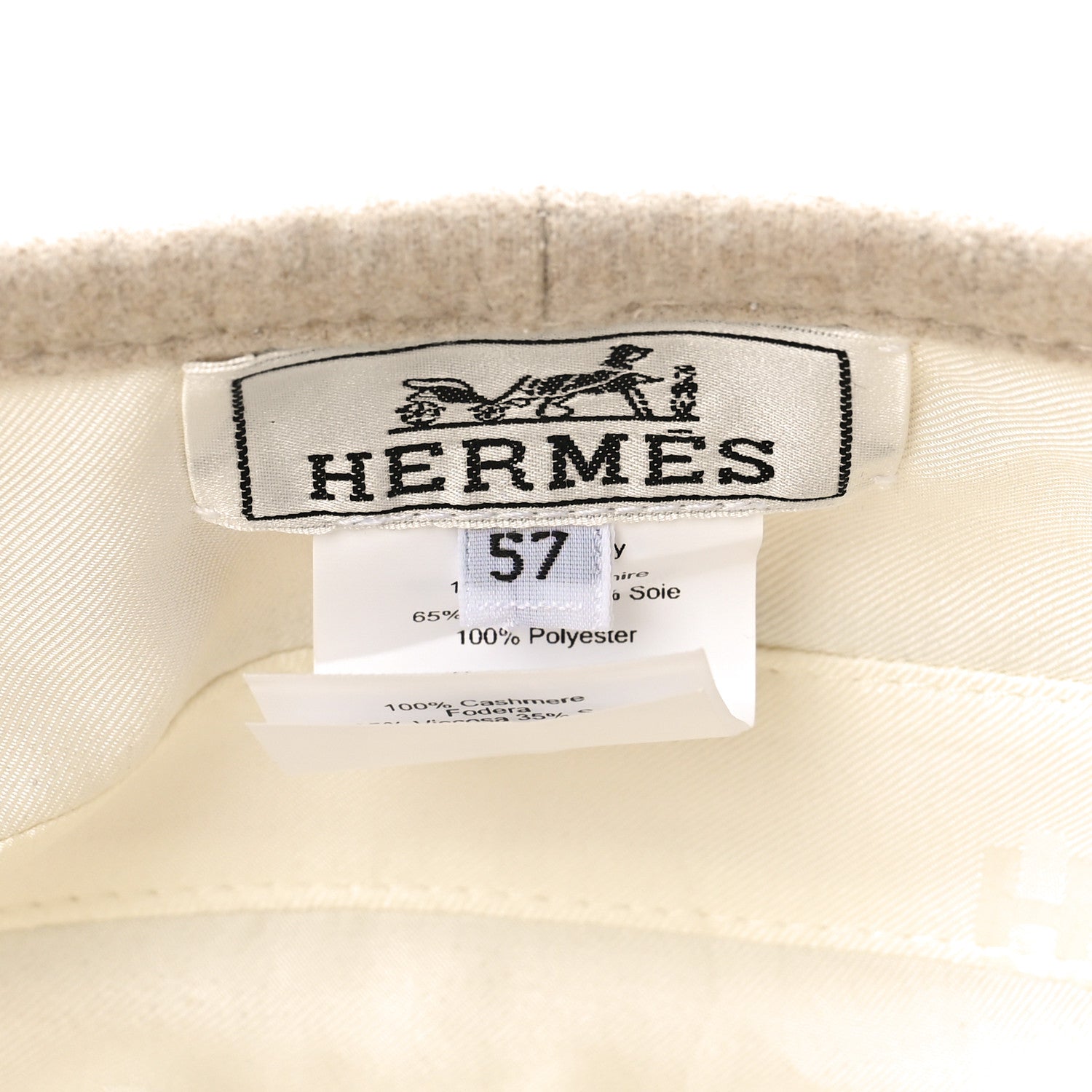Hermes Cashmere Beret 57 Biege 4 of 6