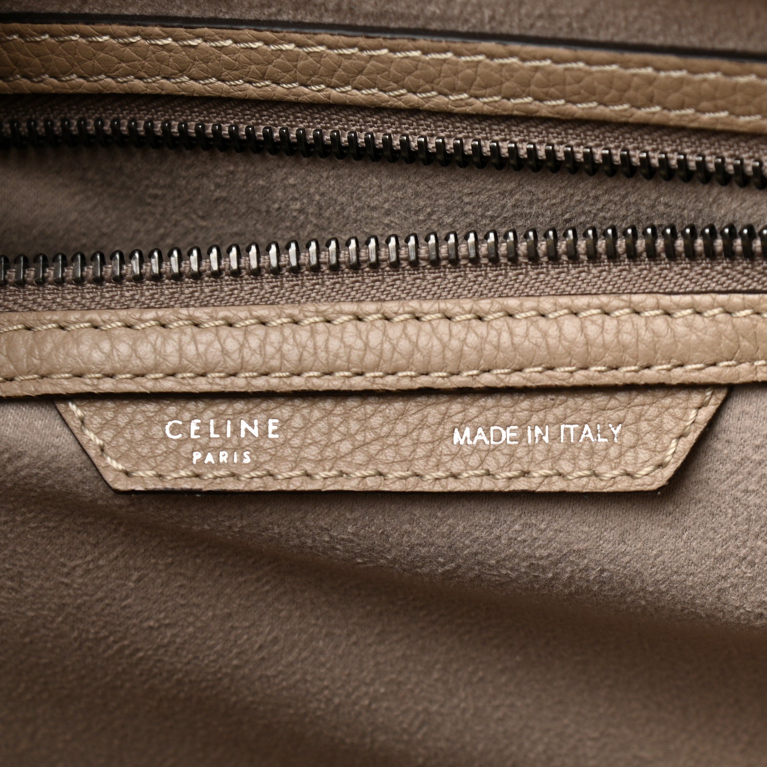 Celine Drummed Calfskin Mini Luggage Dune 7 of 10