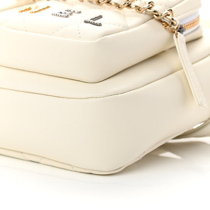 Chanel Calfskin Quilted Small Camera Case White 10 of 11