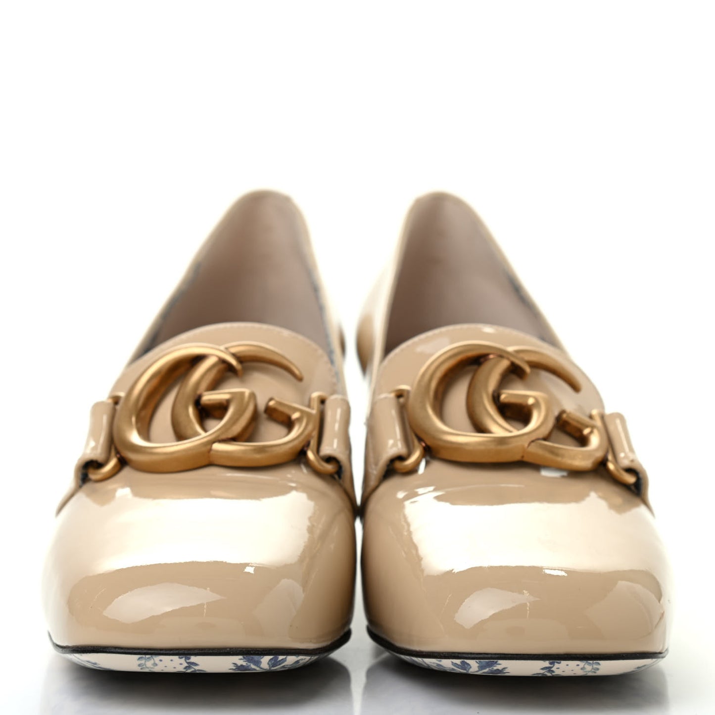 Vernice GG Victoire 55mm Loafer Pumps 38 Sand Storm