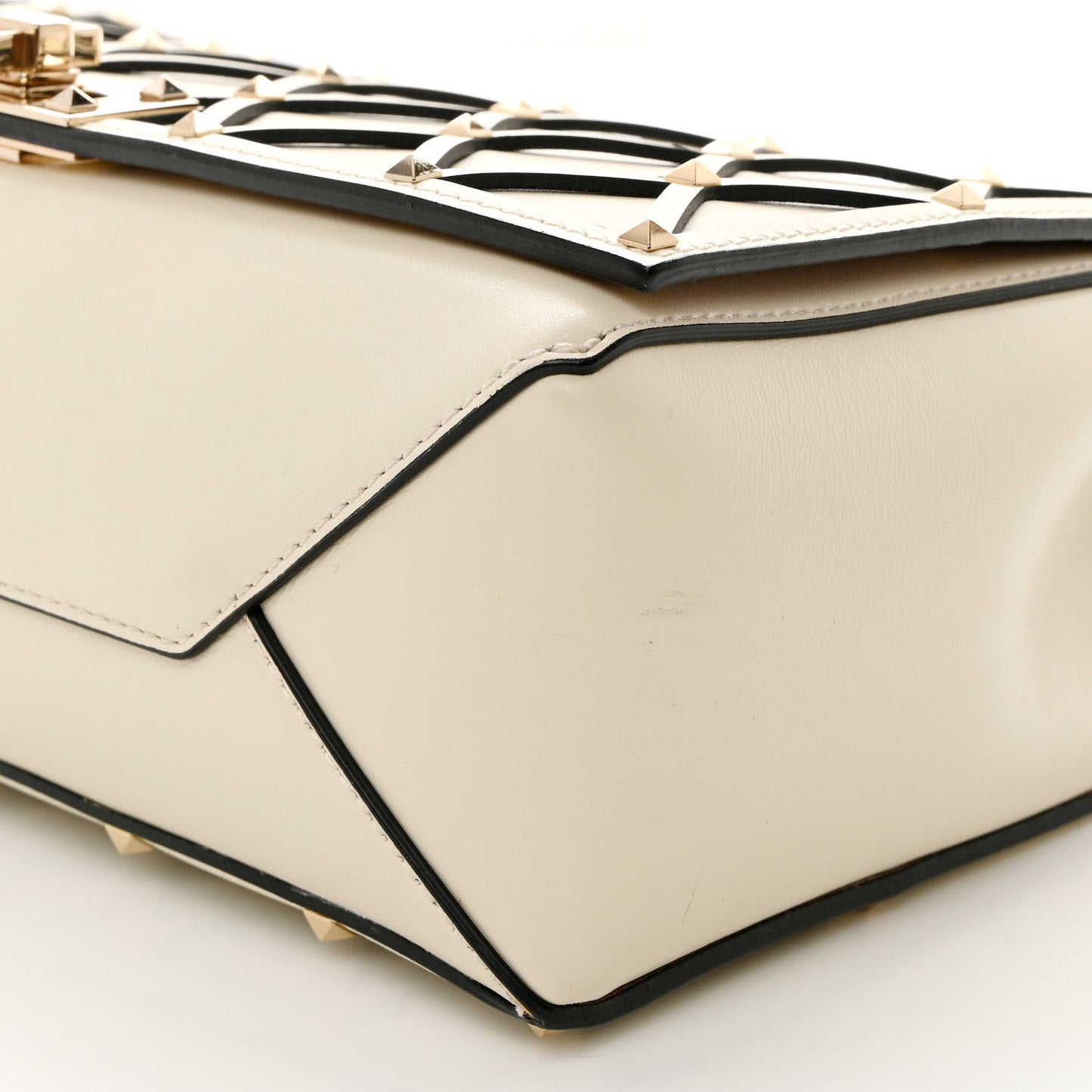 Smooth Calfskin Quilted Beehive Shoulder Bag Light Ivory