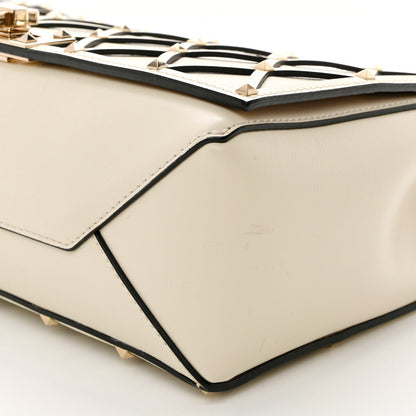 Valentino Garavani Smooth Calfskin Quilted Beehive Shoulder Bag Light Ivory 9 of 9