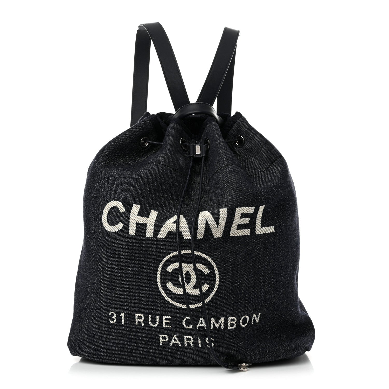 Chanel Canvas Large Deauville Backpack Denim Blue 1 of 8