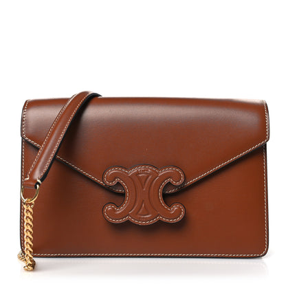 Celine Shiny Calfskin Triomphe Margo Wallet on Chain Gold 1 of 9