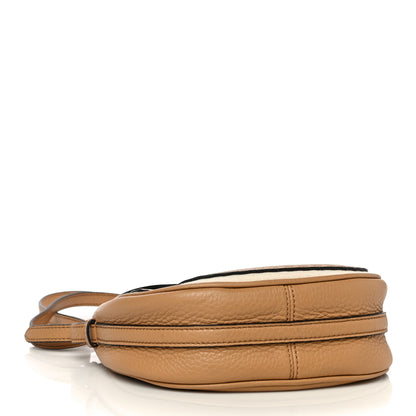 Fendi Calfskin Romano Selleria Round Saddle Bag Miele Scuro Grezzo 3 of 9