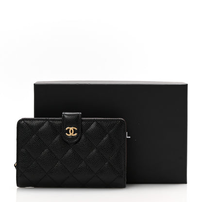 Chanel Caviar Quilted Zipped Pocket Wallet Black 10 of 10
