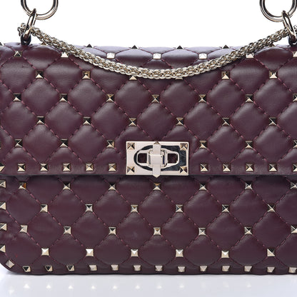 Valentino Garavani Nappa Medium Rockstud Spike Shoulder Bag Rubin 9 of 9