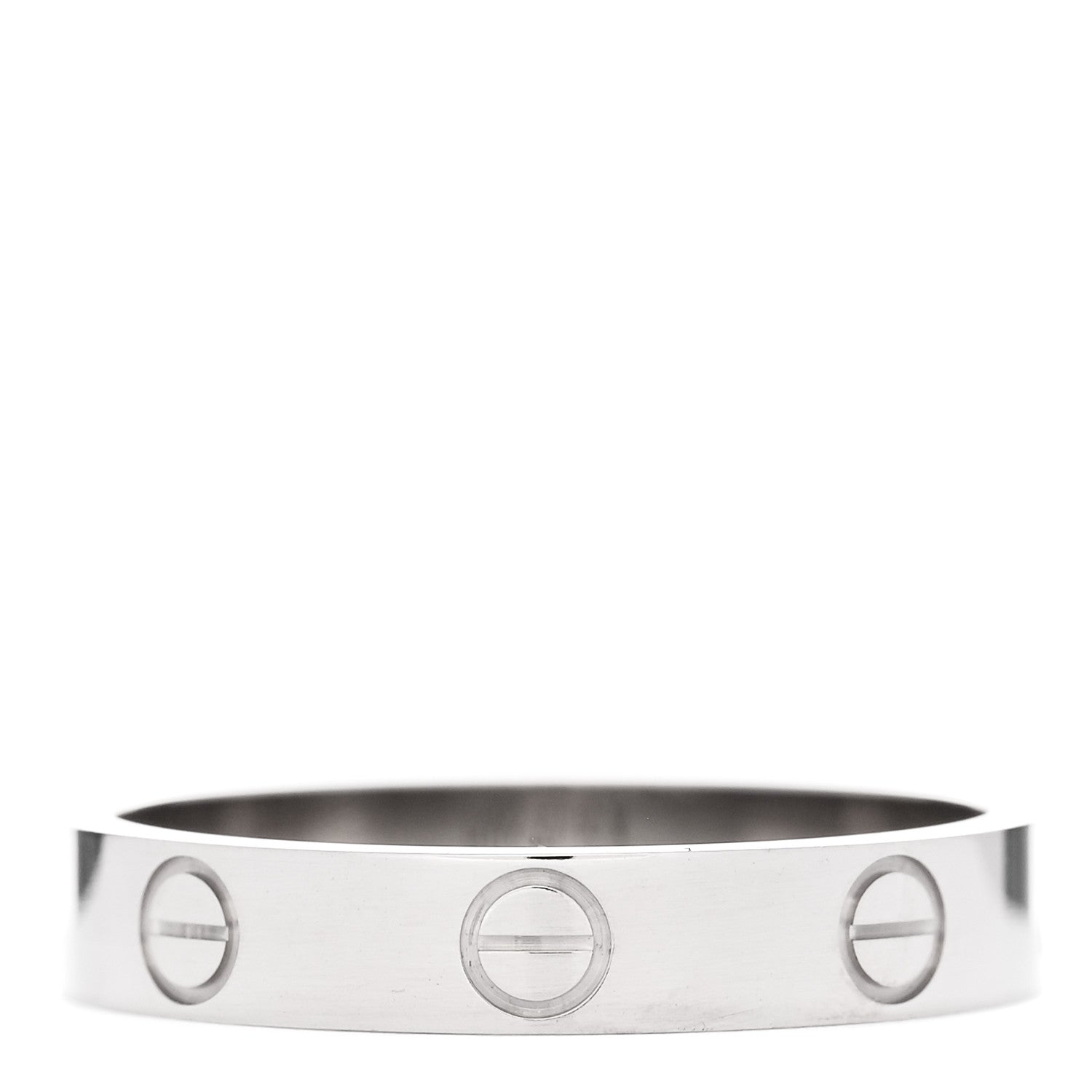 Cartier 18K White Gold 3.5mm LOVE Wedding Band Ring 55 7.25 3 of 5