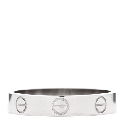 Cartier 18K White Gold 3.5mm LOVE Wedding Band Ring 55 7.25 3 of 5