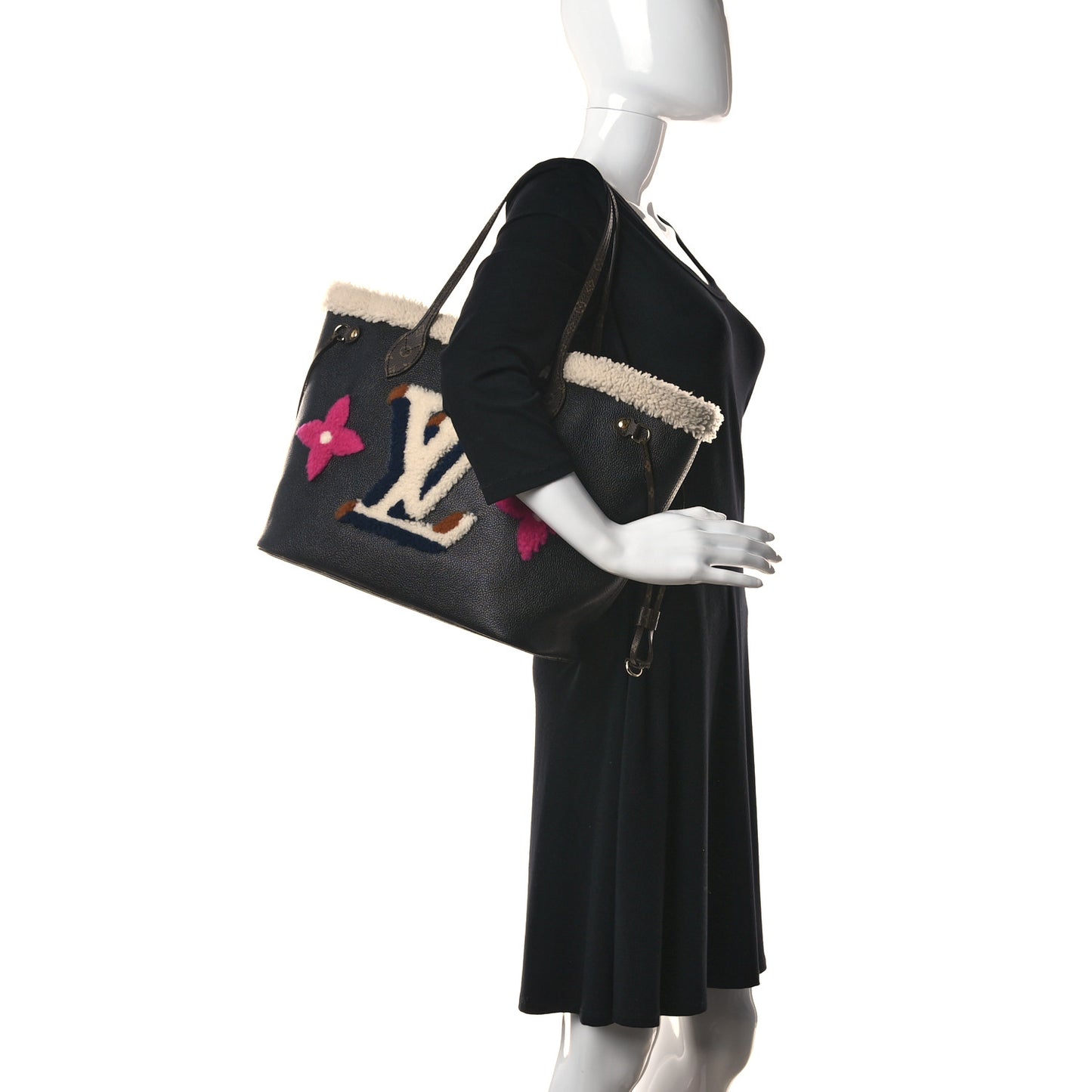 Calfskin Monogram Teddy Neverfull MM Black