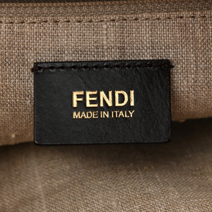 Fendi Pequin Cuoio Vegetale Medium Hobo Tobacco Rosso Black 6 of 10