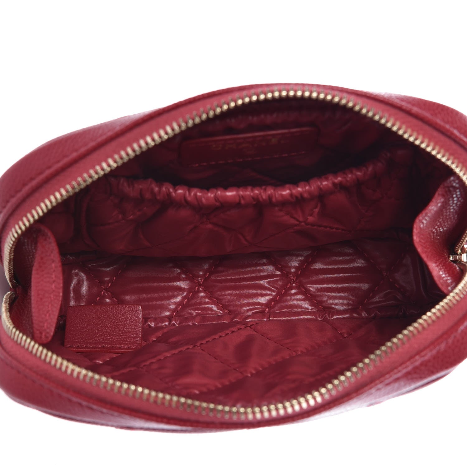 Chanel Caviar Quilted Small Curvy Pouch Cosmetic Case Dark Pink 5 of 8