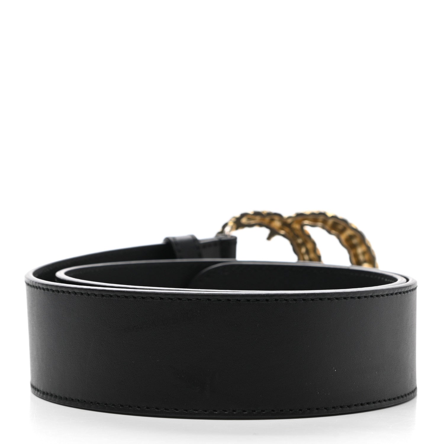 Gucci Moon Calfskin Scales Double G 40mm Belt 75 30 Black 2 of 5