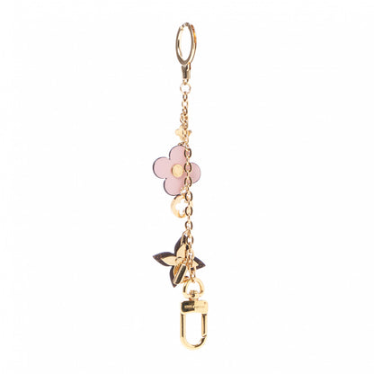 Louis Vuitton Brass Monogram Blooming Flowers Bag Charm Key Holder Rose Ballerine 2 of 4