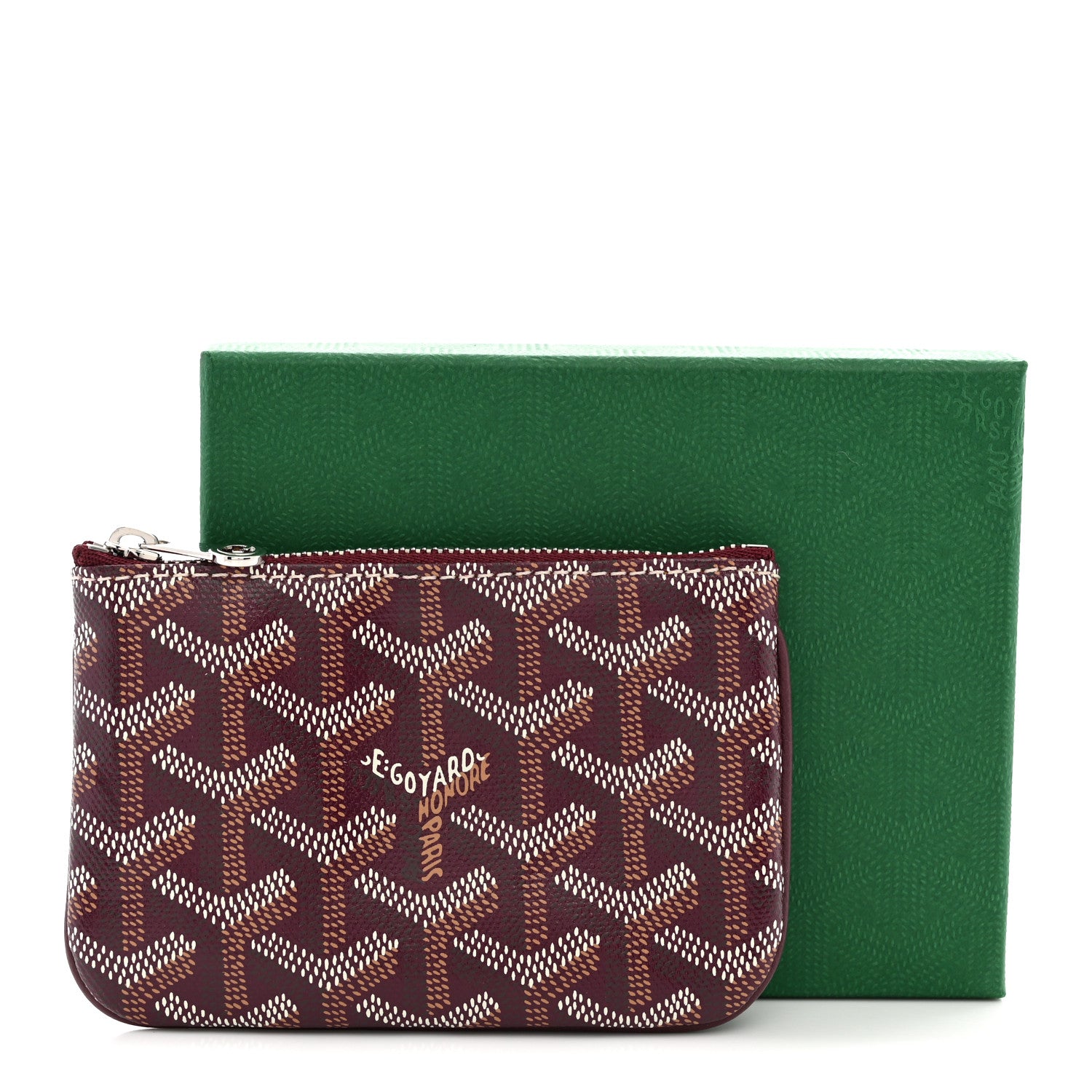 Goyard Goyardine Nano Senat Key Pouch Burgundy 8 of 8