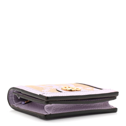 Gucci Monogram Jumbo GG Textured Dollar Calfskin Ophidia Card Case Beige Lapis 4 of 8