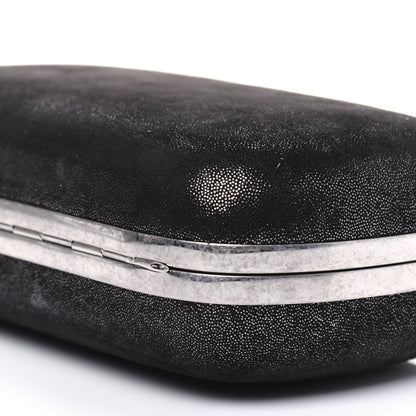 Alexander McQueen Metallic Suede Skull Box Clutch Black 14 of 16