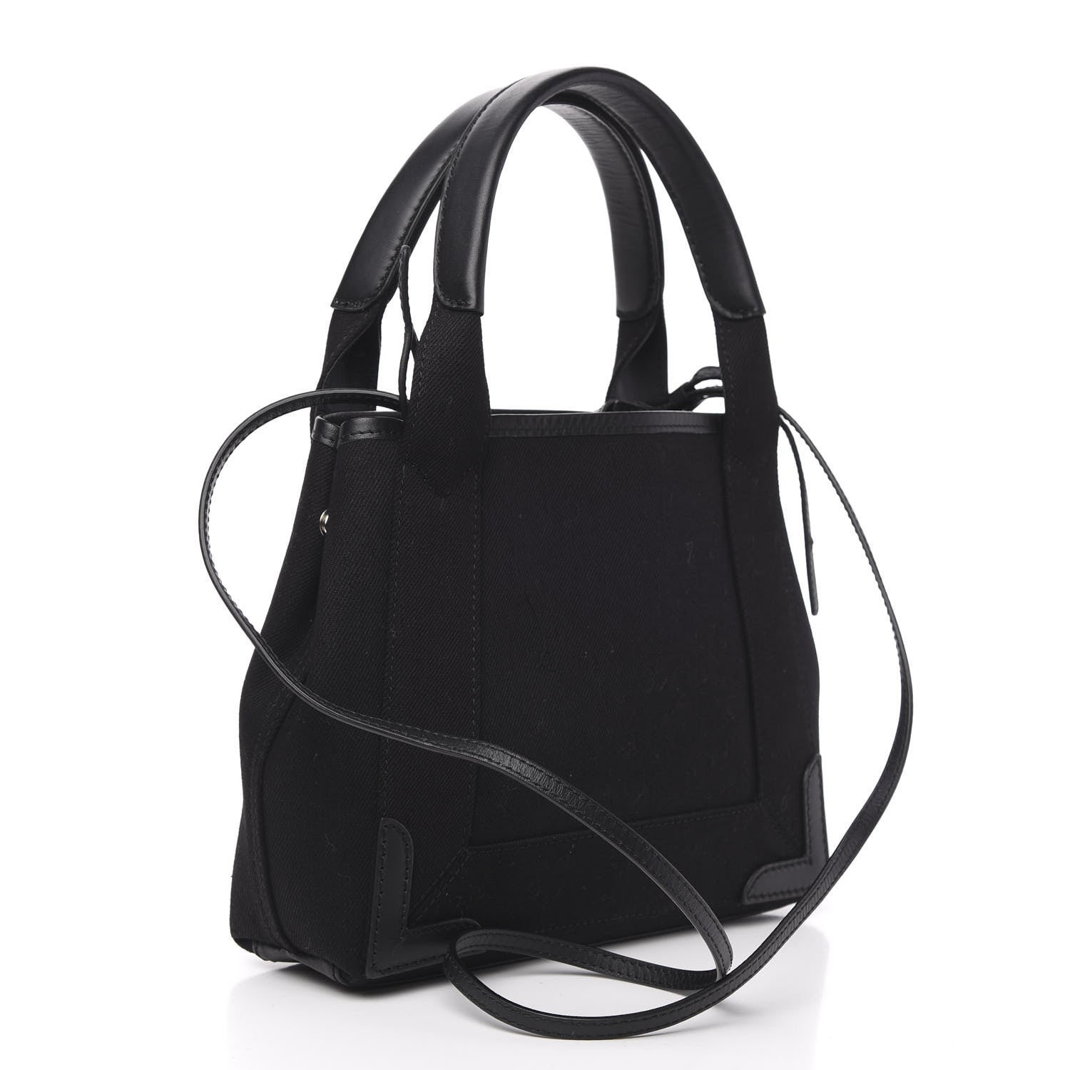 Balenciaga Cotton Canvas Calfskin Navy Cabas XS Black 4 of 11