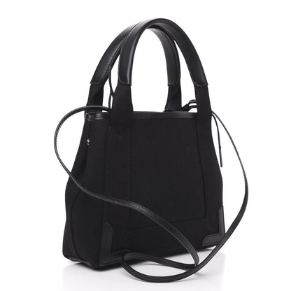 Balenciaga Cotton Canvas Calfskin Navy Cabas XS Black 4 of 11