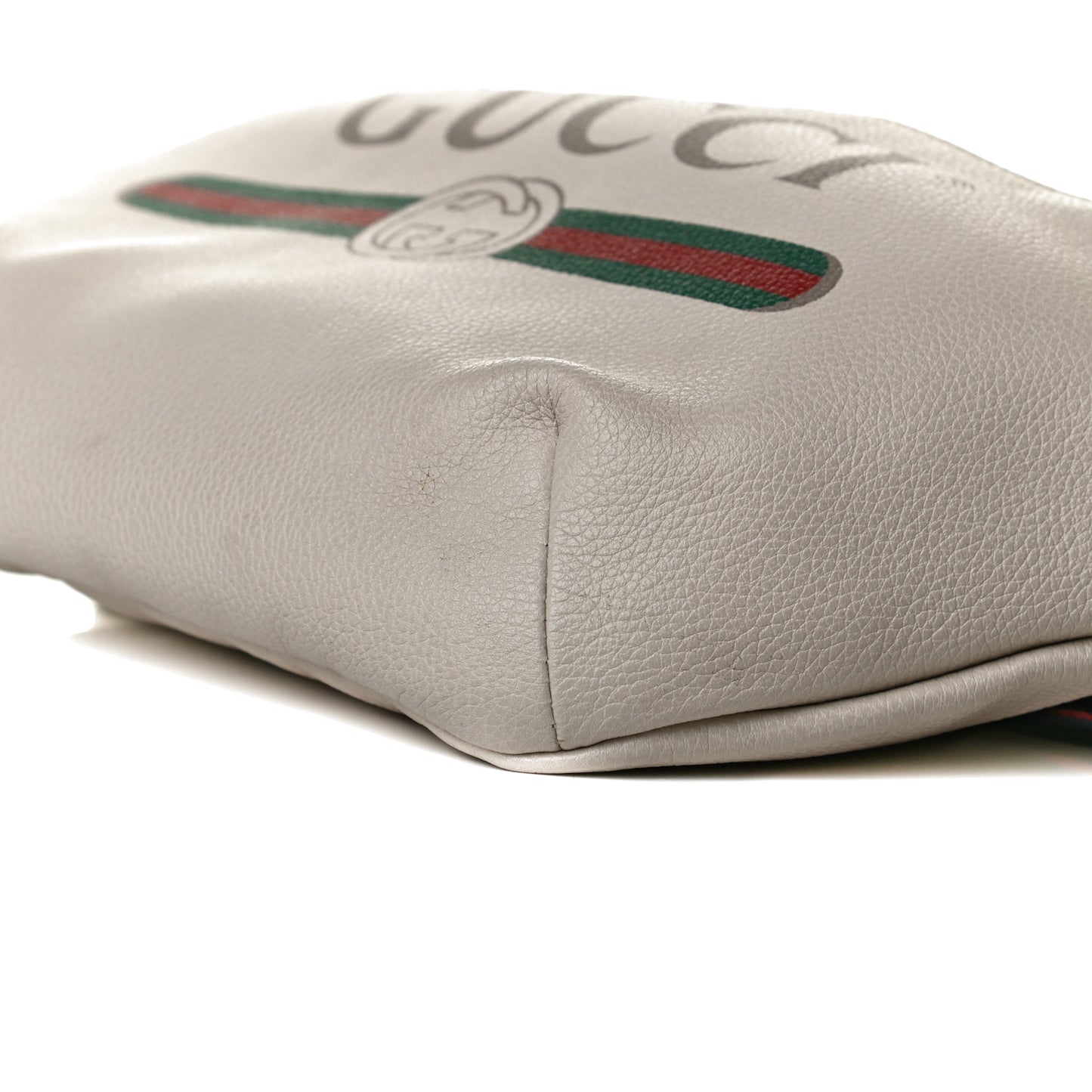 Grained Calfskin Logo Belt Bag White