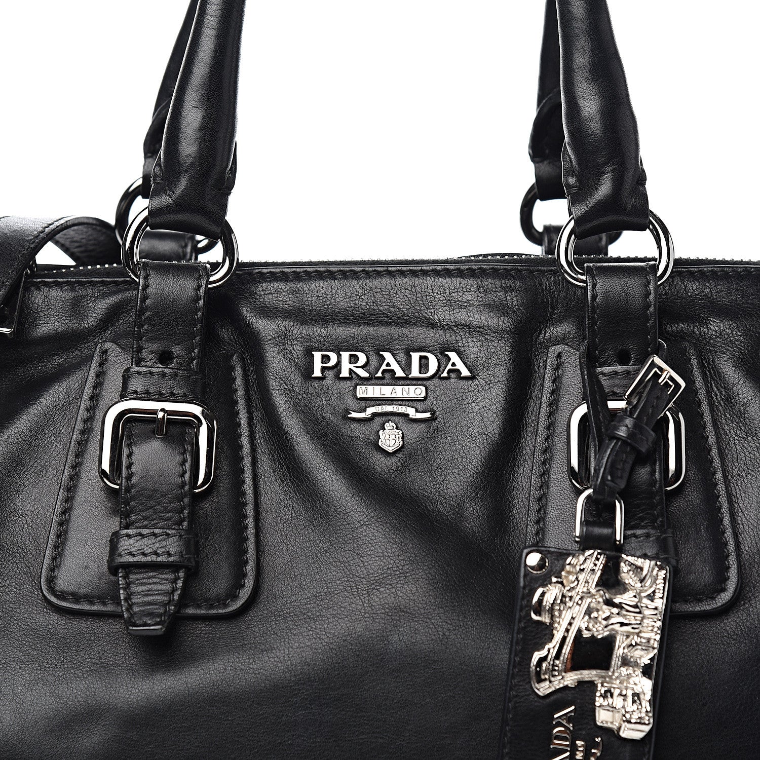 Prada Vitello Shine Bauletto Black 9 of 9