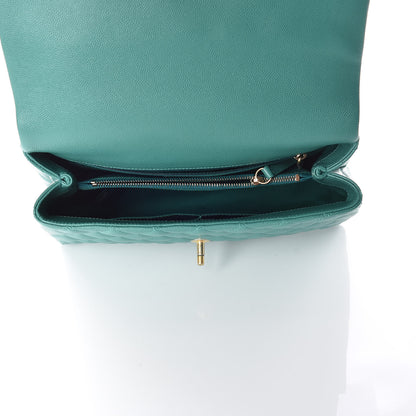 Chanel Caviar Lizard Quilted Small Coco Handle Flap Green 5 of 10