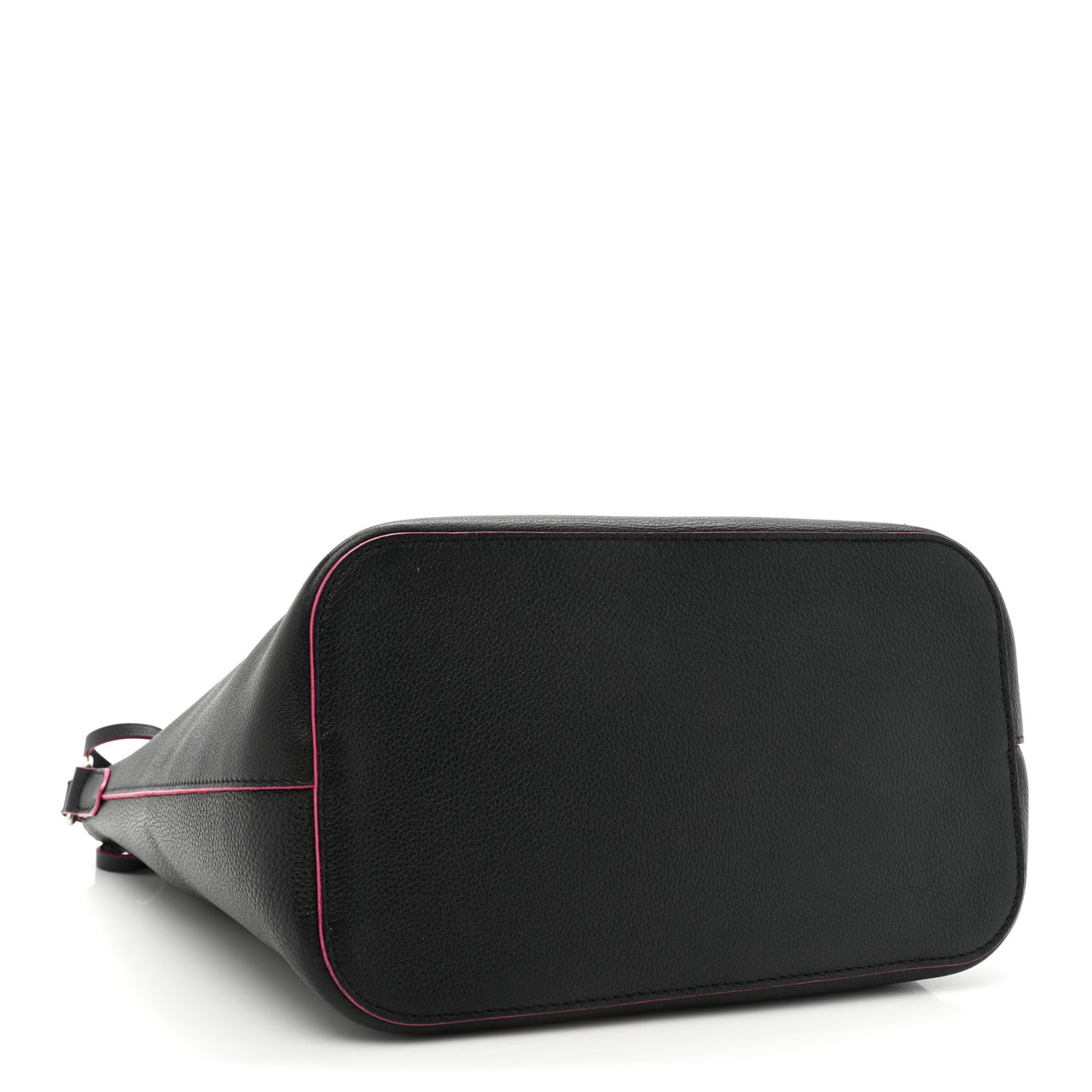 Calfskin Lockme Bucket Black