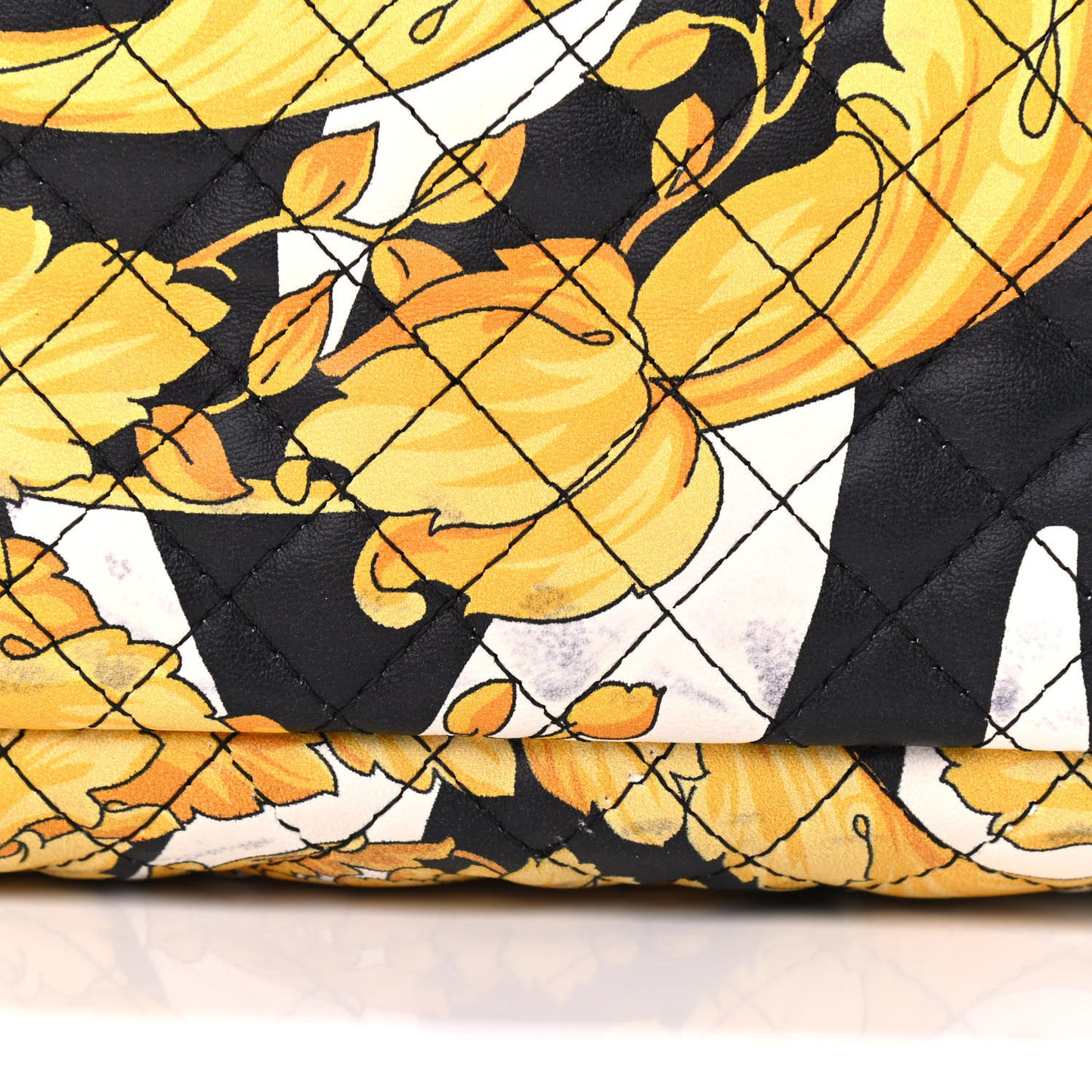 Nappa Quilted Barocco Print Small Camera Bag Black