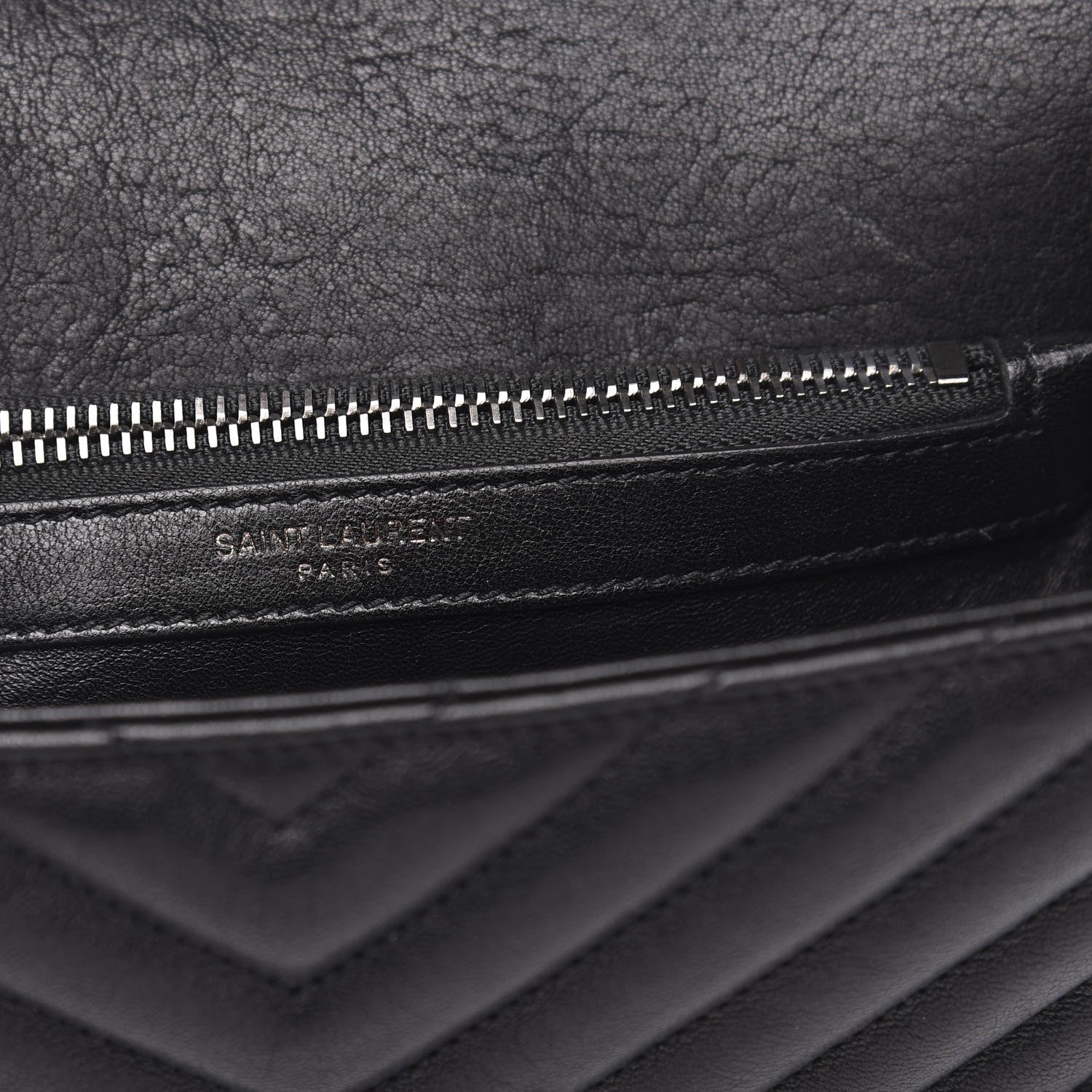 Saint Laurent Sheepskin Matelasse Chevron Monogram Medium College Bag Black 7 of 12