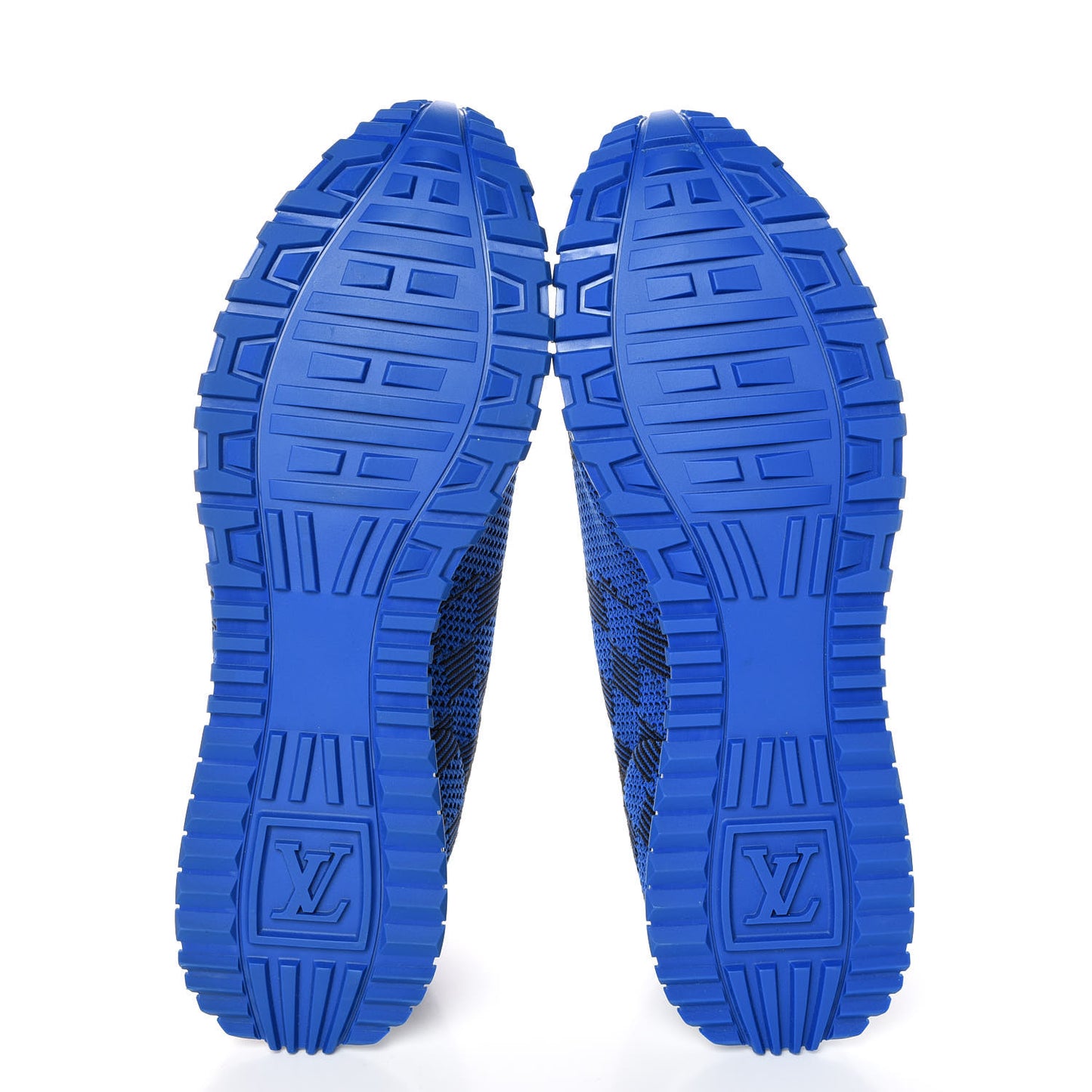 Calfskin Damier Run Away Sneakers 7.5 Blue