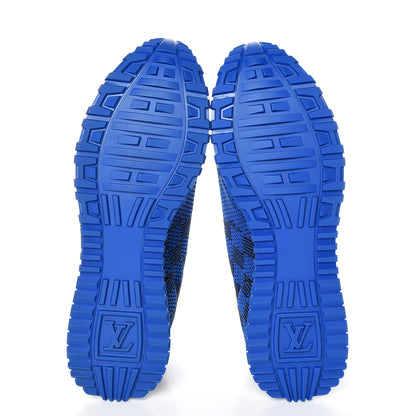 Louis Vuitton Calfskin Damier Run Away Sneakers 7.5 Blue 5 of 8