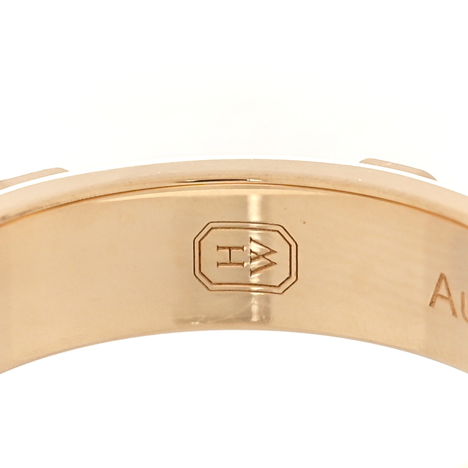 Harry Winston 18K Yellow Gold Diamond HW Logo Single Diamond Band Ring 53 6.25 4 of 7