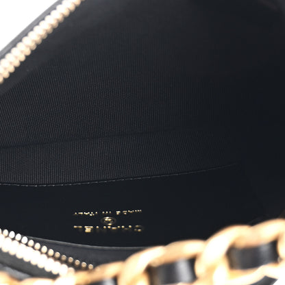Chanel Lambskin Quilted Chain Around Top Handle Mini Bag Black 5 of 10