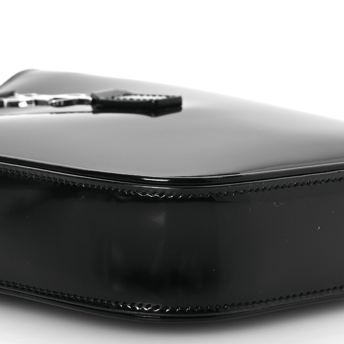 Patent Calfskin Mini Le 5 A 7 Vertical Hobo Black