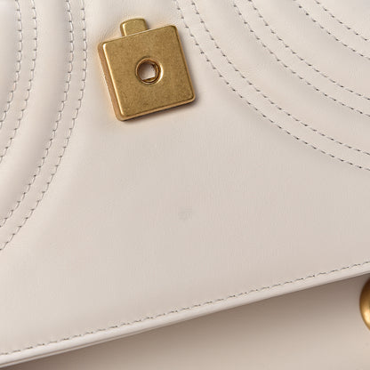 Gucci Calfskin Matelasse Mini GG Marmont Shoulder Bag White 8 of 14
