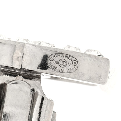 Chanel Crystal CC Clip on Earrings Silver 4 of 4