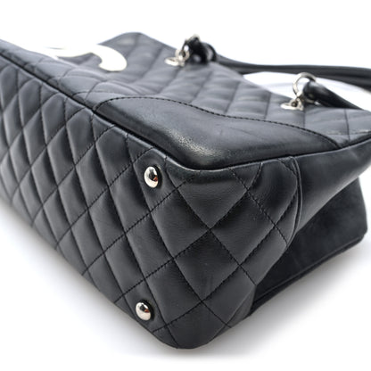Chanel Calfskin Quilted Large Cambon Bowler Black White 10 of 10