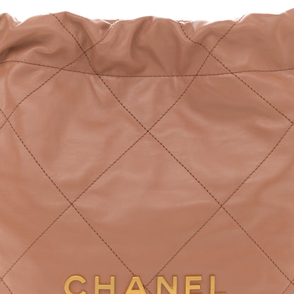 Chanel Shiny Calfskin Quilted Small Chanel 22 Camel 9 of 12