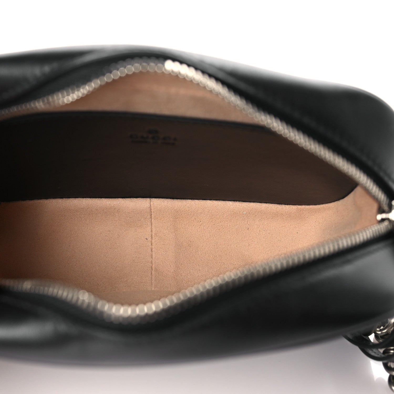 Gucci Calfskin Matelasse Aria Mini GG Marmont Chain Shoulder Bag Black 5 of 8